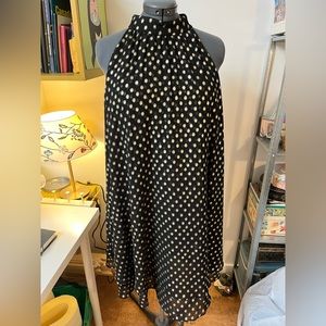 Eliza J black and gold polka dot dress